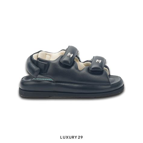 chanel lambskin puffer dad sandals.